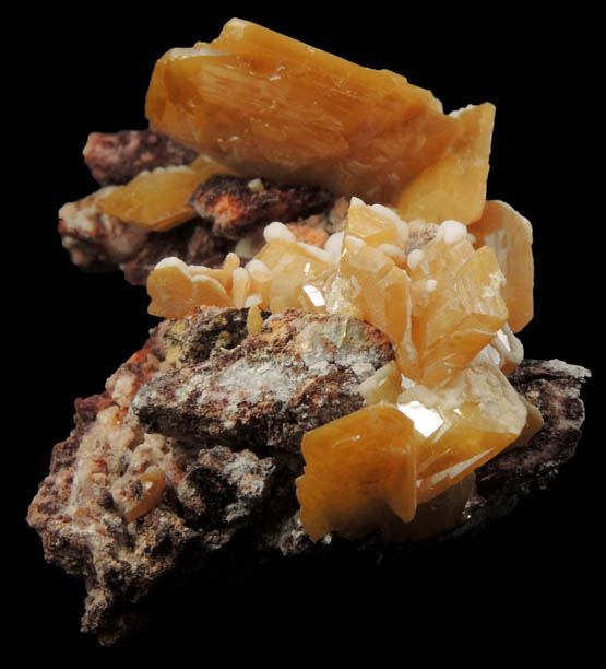 Wulfenite with minor Mimetite and Calcite from Mina La Morita (La Morita Mine), Ascensin, Chihuahua, Mexico