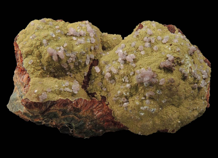 Strengite on Kidwellite over Beraunite from Coon Creek Mine, Polk County, Arkansas