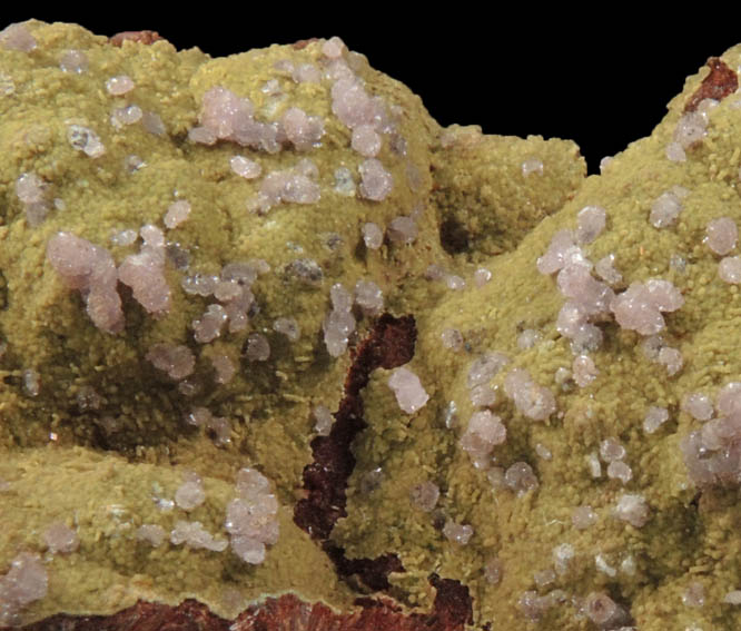 Strengite on Kidwellite over Beraunite from Coon Creek Mine, Polk County, Arkansas