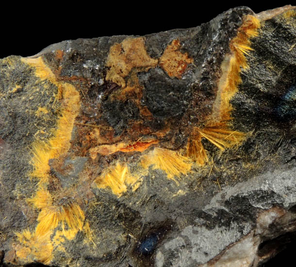 Cacoxenite on Goethite from Coon Creek Mine, Polk County, Arkansas