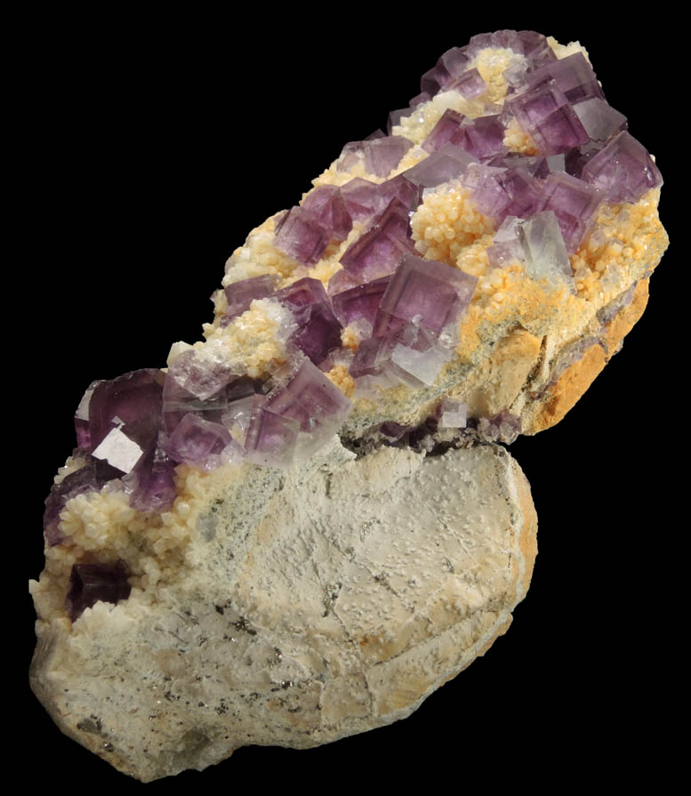 Fluorite on Quartz from Yaogangxian Mine, 32 km southeast of Chenzhou, Hunan, China