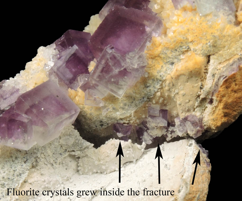Fluorite on Quartz from Yaogangxian Mine, 32 km southeast of Chenzhou, Hunan, China