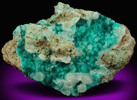 Dioptase on Calcite from Christmas Mine, Banner District, Gila County, Arizona