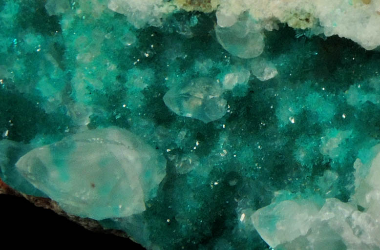 Dioptase on Calcite from Christmas Mine, Banner District, Gila County, Arizona