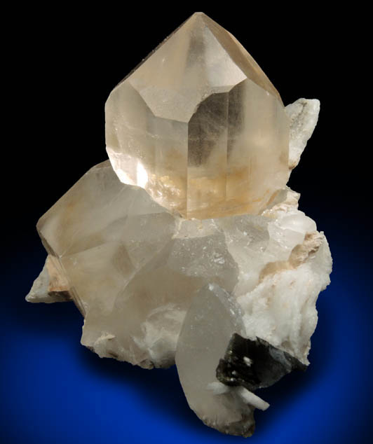 Topaz on Quartz from Shah Nassir Peak, Nyet, Braldu Valley, Gilgit-Baltistan, Pakistan