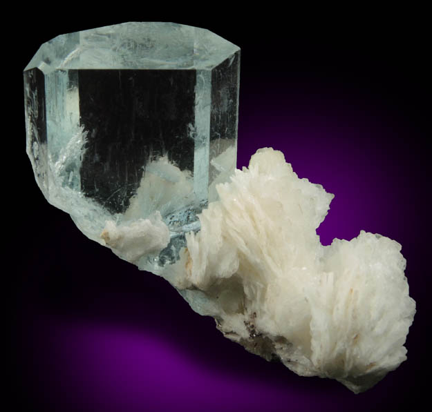 Beryl var. Aquamarine with Albite and Schorl Tourmaline from Shigar Valley, Baltistan, Gilgit-Baltistan, Pakistan