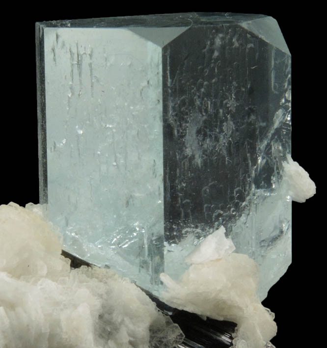 Beryl var. Aquamarine with Albite and Schorl Tourmaline from Shigar Valley, Baltistan, Gilgit-Baltistan, Pakistan