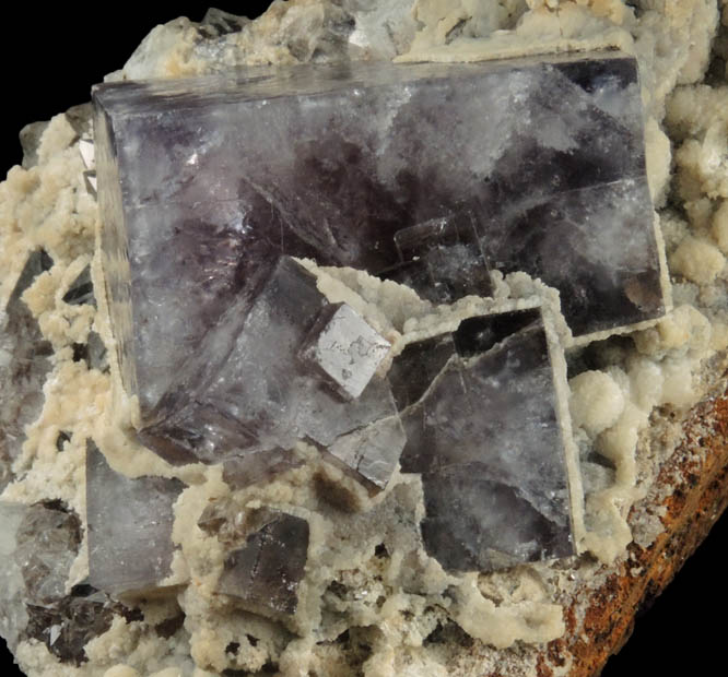 Fluorite with Quartz and Aragonite from Rogerley Mine, Vein pocket, Weardale, County Durham, England