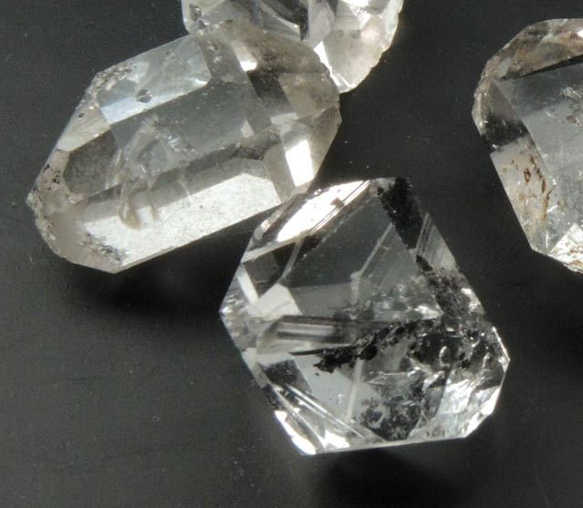 Quartz var. Herkimer Diamonds (collection of 5 crystals, 10-12 mm) from Hickory Hill Diamond Diggings, Fonda, Montgomery County, New York