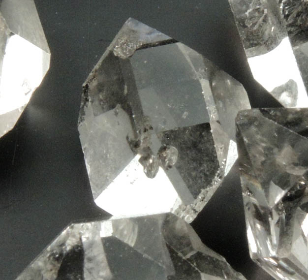 Quartz var. Herkimer Diamonds (collection of 5 crystals, 11-12 mm) from Hickory Hill Diamond Diggings, Fonda, Montgomery County, New York