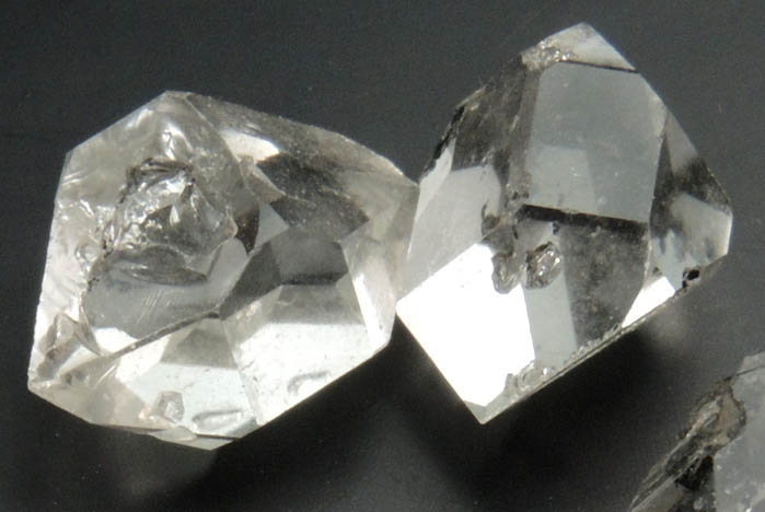 Quartz var. Herkimer Diamonds (collection of 5 crystals, 11-12 mm) from Hickory Hill Diamond Diggings, Fonda, Montgomery County, New York