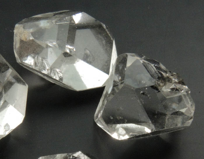 Quartz var. Herkimer Diamonds (collection of 5 crystals, 11-12 mm) from Hickory Hill Diamond Diggings, Fonda, Montgomery County, New York