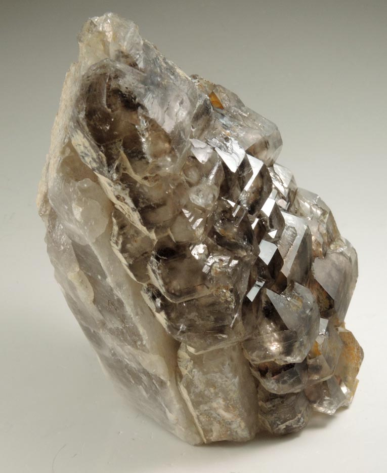 Quartz var. Smoky Quartz Parallel Growth over Milky Quartz from Tamminen Quarry, Greenwood, Oxford County, Maine