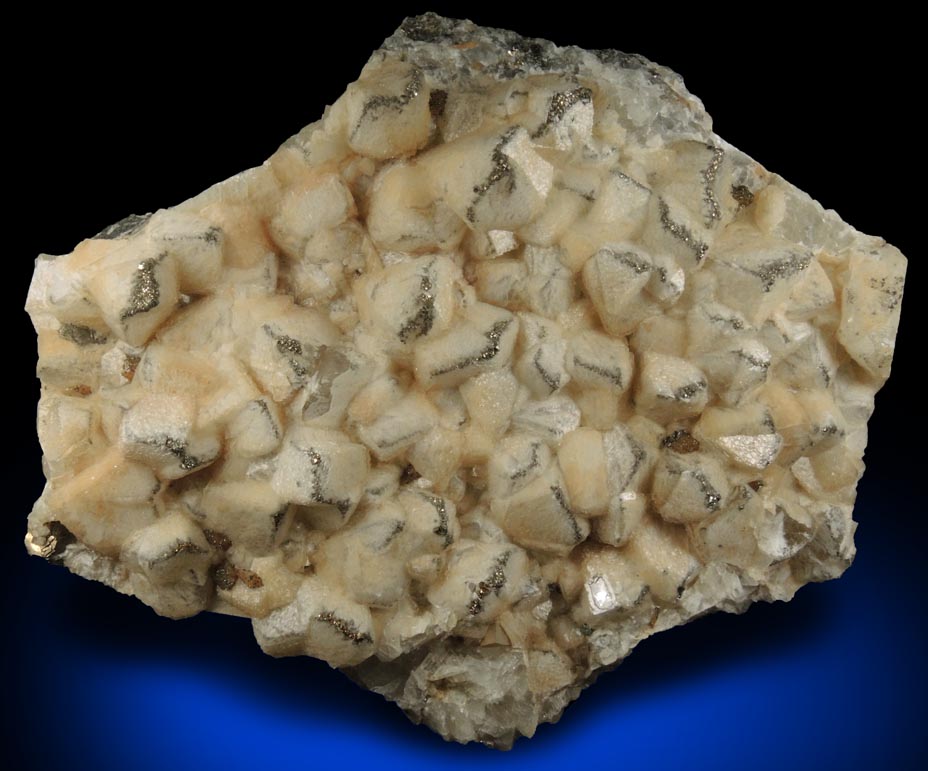 Calcite with Pyrite from Erie Railroad Cut (1909), Bergen Hill, Hudson County, New Jersey