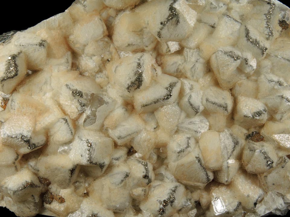 Calcite with Pyrite from Erie Railroad Cut (1909), Bergen Hill, Hudson County, New Jersey