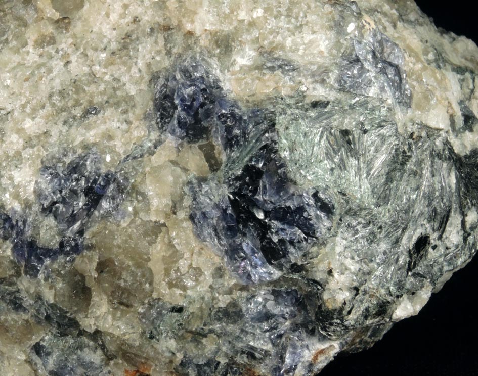 Cordierite var. Iolite with Anthophyllite from Route 9 road cut at Beaver Meadow Road, Haddam, Middlesex County, Connecticut