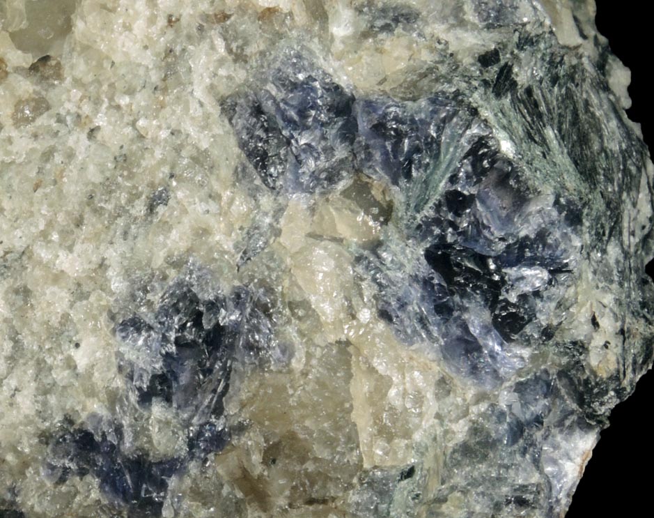Cordierite var. Iolite with Anthophyllite from Route 9 road cut at Beaver Meadow Road, Haddam, Middlesex County, Connecticut