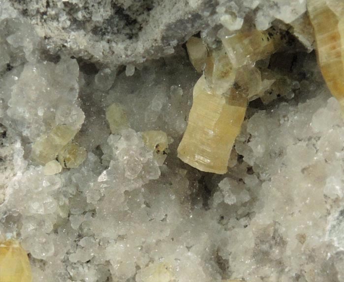 Weloganite and Calcite from Francon Quarry, Montreal, Qubec, Canada (Type Locality for Weloganite)