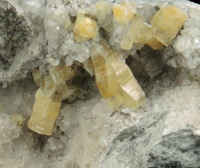 Weloganite and Calcite from Francon Quarry, Montreal, Qubec, Canada (Type Locality for Weloganite)