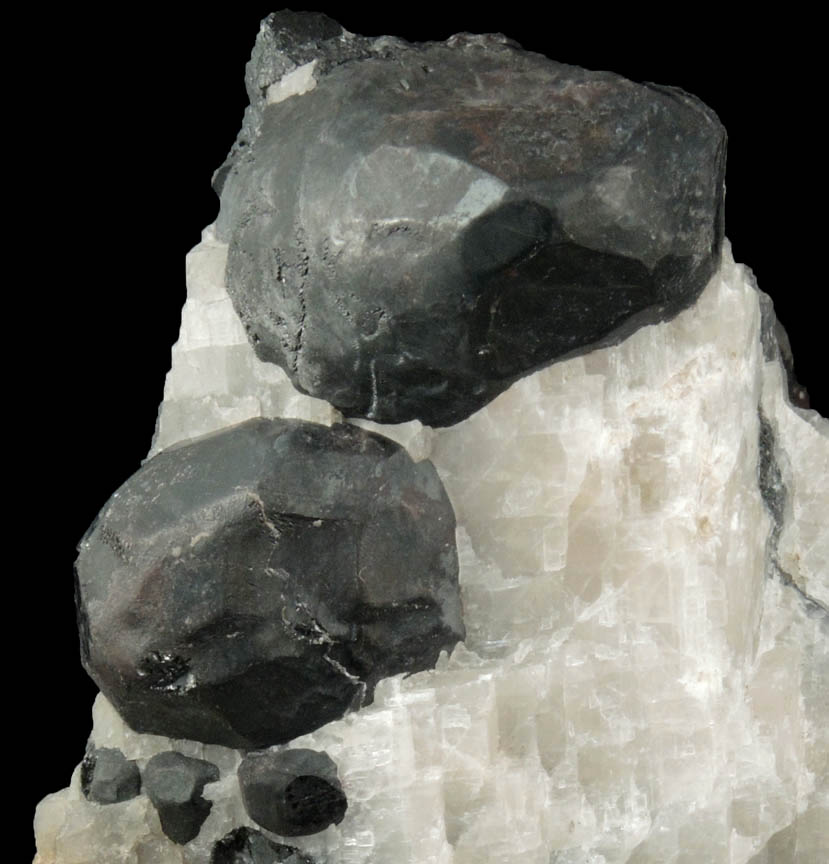 Franklinite complex crystals in Calcite from Franklin District, Sussex County, New Jersey (Type Locality for Franklinite)