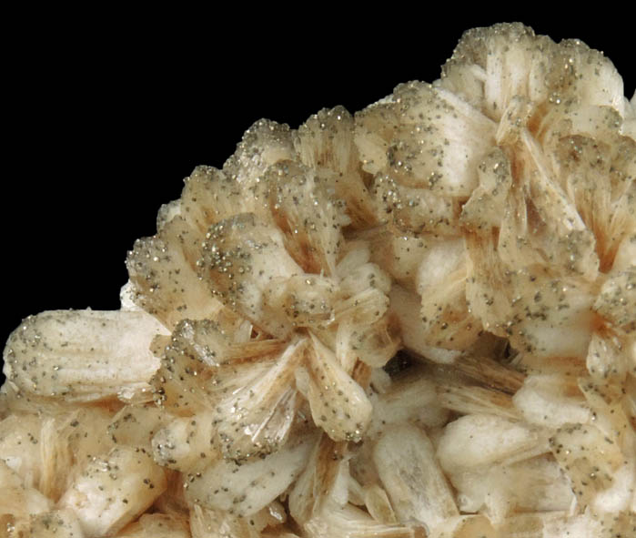 Stilbite with Pyrite from Cornwall Iron Mines, Cornwall, Lebanon County, Pennsylvania