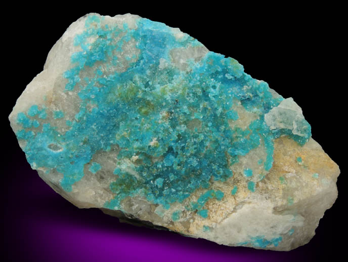 Turquoise crystals on Quartz from Bishop Mine, Lynch Station, Campbell County, Virginia