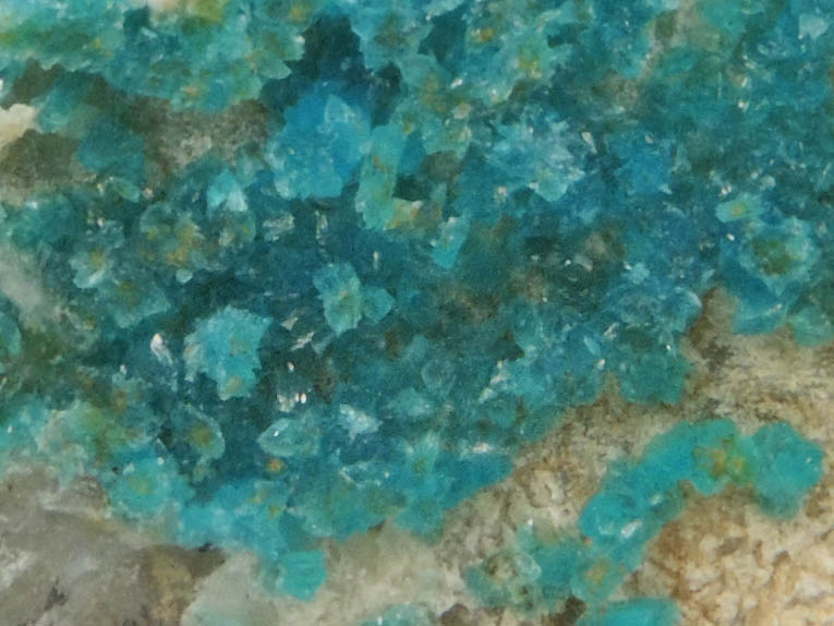 Turquoise crystals on Quartz from Bishop Mine, Lynch Station, Campbell County, Virginia