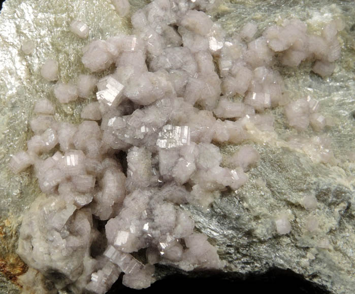 Fluorapatite on Muscovite from Emmons Quarry, southeastern slope of Uncle Tom Mountain, Greenwood, Oxford County, Maine