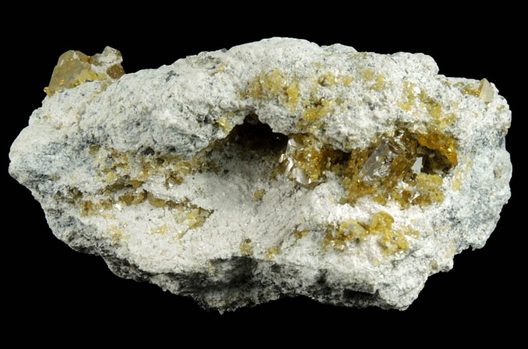 Sphalerite (gem yellow) from ZCA Pierrepont Mine, Pierrepont, St. Lawrence County, New York