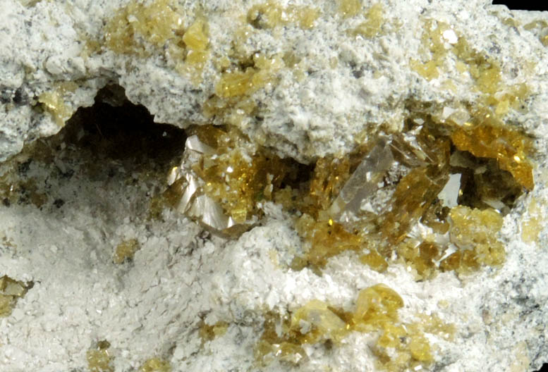 Sphalerite (gem yellow) from ZCA Pierrepont Mine, Pierrepont, St. Lawrence County, New York