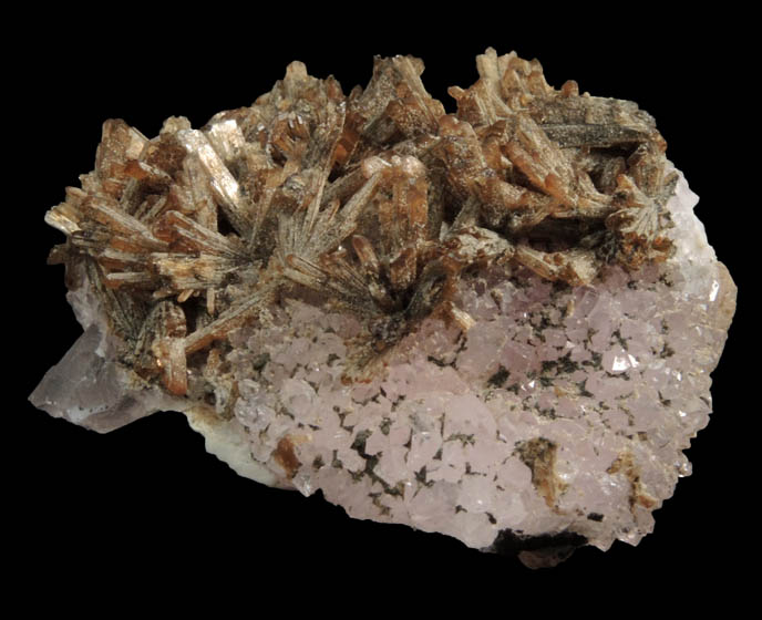 Eosphorite on Rose Quartz Crystals from Lavra da Ilha, Taquaral, Jequitinhonha River, Minas Gerais, Brazil