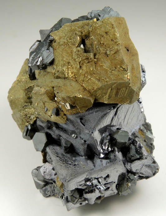 Sphalerite on Chalcopyrite over Galena from Angel Yanakiev Mine, Madan District, Rhodope Mountains, Bulgaria