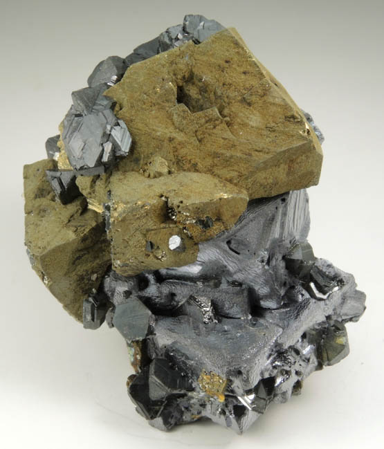 Sphalerite on Chalcopyrite over Galena from Angel Yanakiev Mine, Madan District, Rhodope Mountains, Bulgaria