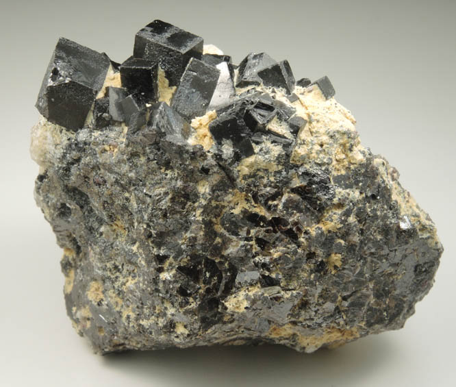 Magnetite (rare cubic and tetrahexahedral crystal form) from ZCA Mine No. 4, Fowler Ore Body, 2500' Level, Balmat, St. Lawrence County, New York