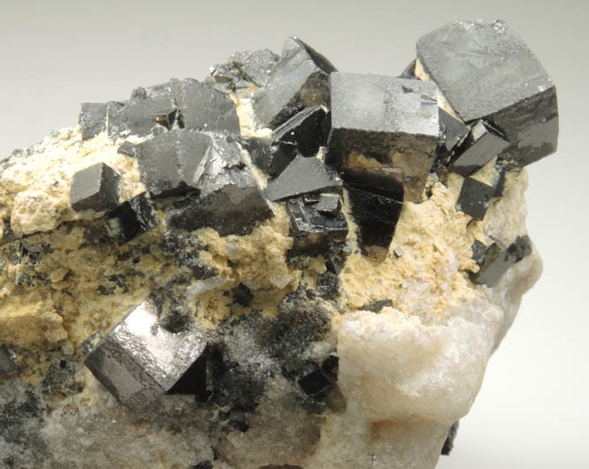 Magnetite (rare cubic and tetrahexahedral crystal form) from ZCA Mine No. 4, Fowler Ore Body, 2500' Level, Balmat, St. Lawrence County, New York