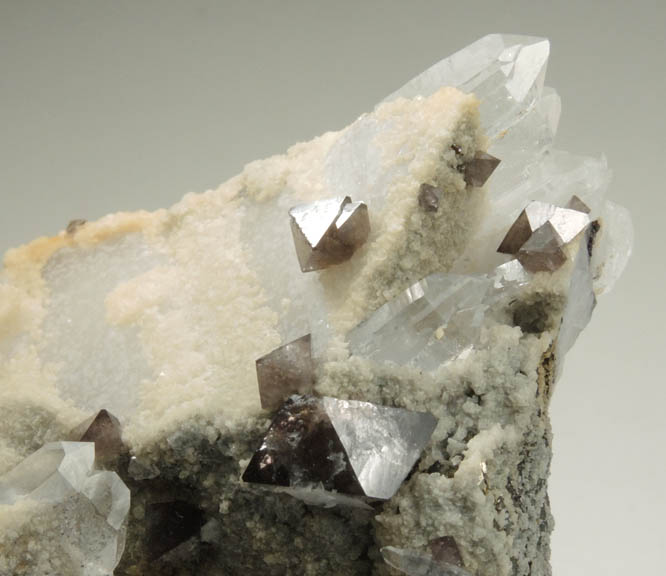 Scheelite on Quartz from Yaogangxian Mine, Nanling Mountains, Hunan, China