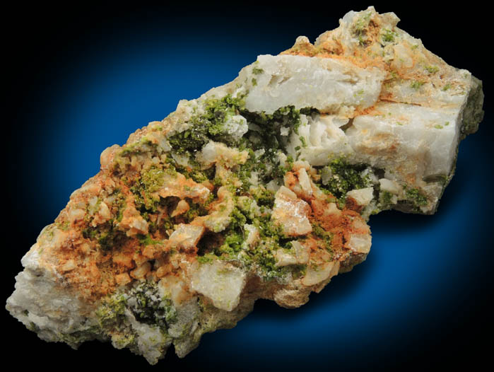 Pyromorphite on Quartz from Allah Cooper (Valcooper) Mine, Contrary Creek District, near Mineral, Louisa County, Virginia