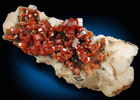 Vanadinite on Barite from Mibladen, Haute Moulouya Basin, Zeida-Aouli-Mibladen belt, Midelt Province, Morocco