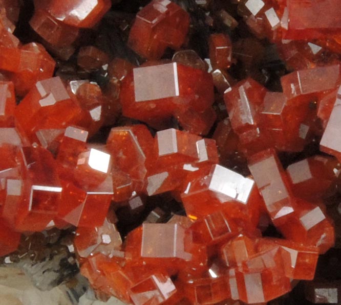 Vanadinite on Barite from Mibladen, Haute Moulouya Basin, Zeida-Aouli-Mibladen belt, Midelt Province, Morocco