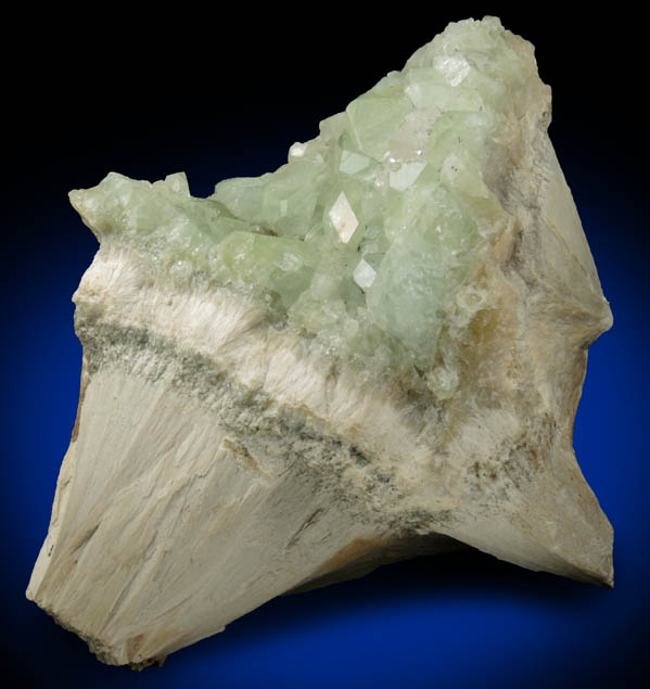 Datolite on Dalnegorskite from Borosilikatnoye deposit (Bor Pit), Dalnegorsk, Primorskiy Kray, Russia (Type Locality for Dalnegorskite)