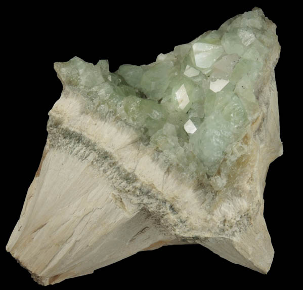 Datolite on Dalnegorskite from Borosilikatnoye deposit (Bor Pit), Dalnegorsk, Primorskiy Kray, Russia (Type Locality for Dalnegorskite)