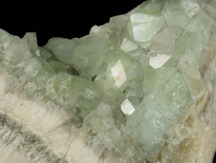 Datolite on Dalnegorskite from Borosilikatnoye deposit (Bor Pit), Dalnegorsk, Primorskiy Kray, Russia (Type Locality for Dalnegorskite)