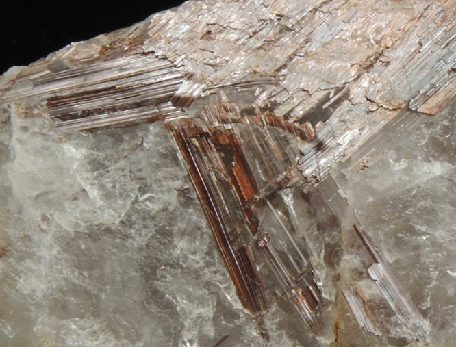 Rutile in Quartz from Lochan na Lairige, Ben Lawers Dam, Perth and Kinross, Scotland