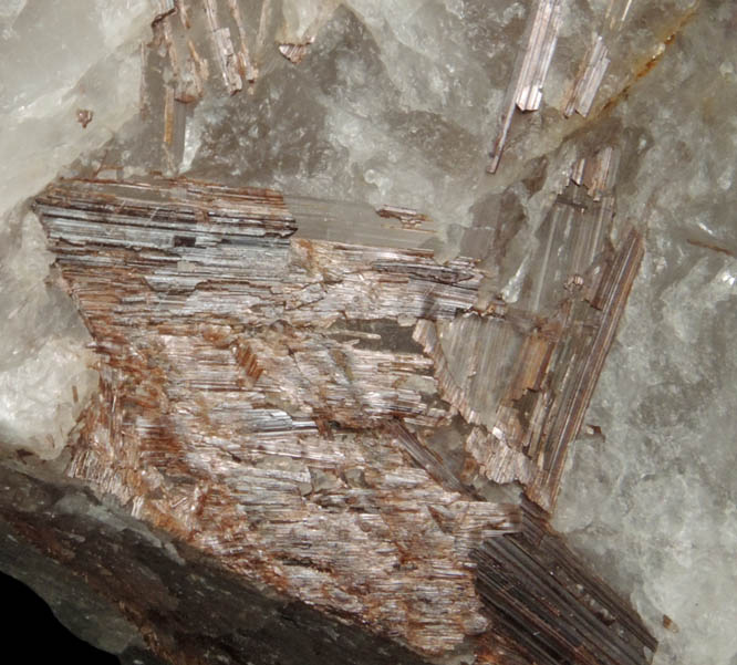 Rutile in Quartz from Lochan na Lairige, Ben Lawers Dam, Perth and Kinross, Scotland