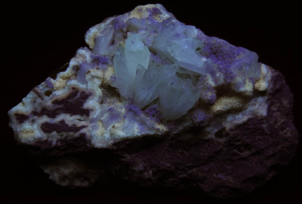 Celestine and Aragonite with Sulfur from Agrigento District (Girgenti), Sicily, Italy