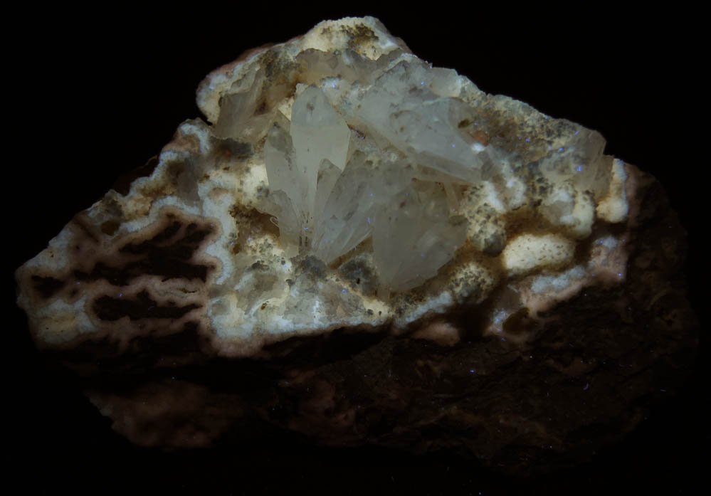 Celestine and Aragonite with Sulfur from Agrigento District (Girgenti), Sicily, Italy