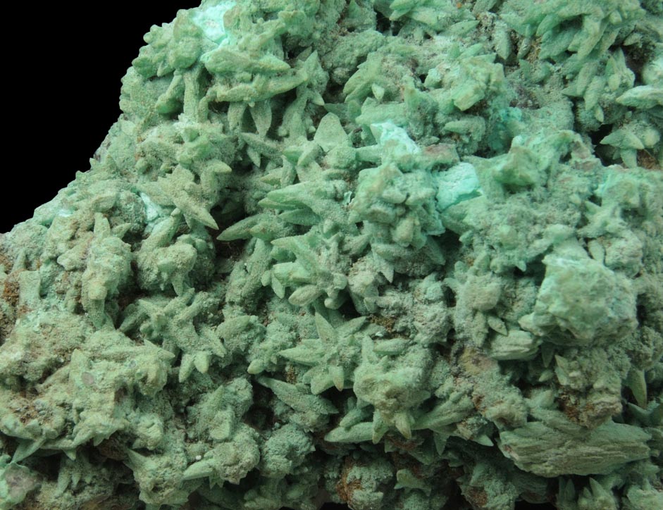 Malachite and Chrysocolla over Calcite on Cuprite from Bisbee, Warren District, Cochise County, Arizona