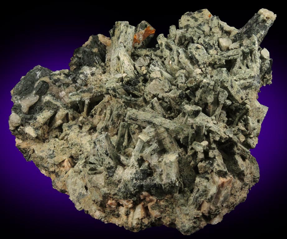 Uralite (amphibole pseudomorphs after a clinopyroxene) from Alexandria Bay, Jefferson County, New York