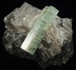 Beryl var. Aquamarine in Quartz from Guy Booker Quarry, Bowdoinham, north end of the Cathance River pegmatite mines, Sagadahoc County, Maine