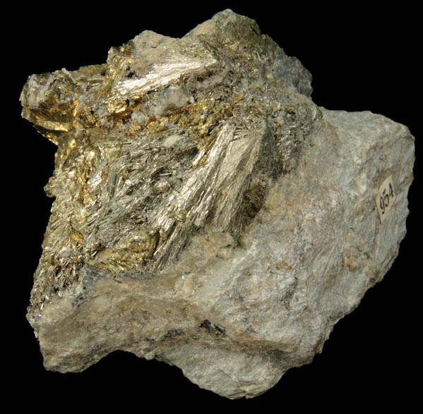 Millerite with Chalcopyrite from Grube Victoria, Littfeld, Siegerland, Nordrhein-Westfalen, Germany